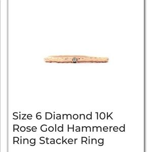 10k Rose Gold Diamond Hammered Ring